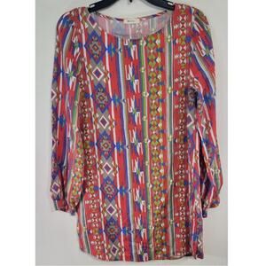 Anthropologie Everly Dress Womens Small Aztec Southwestern Bohemian Western